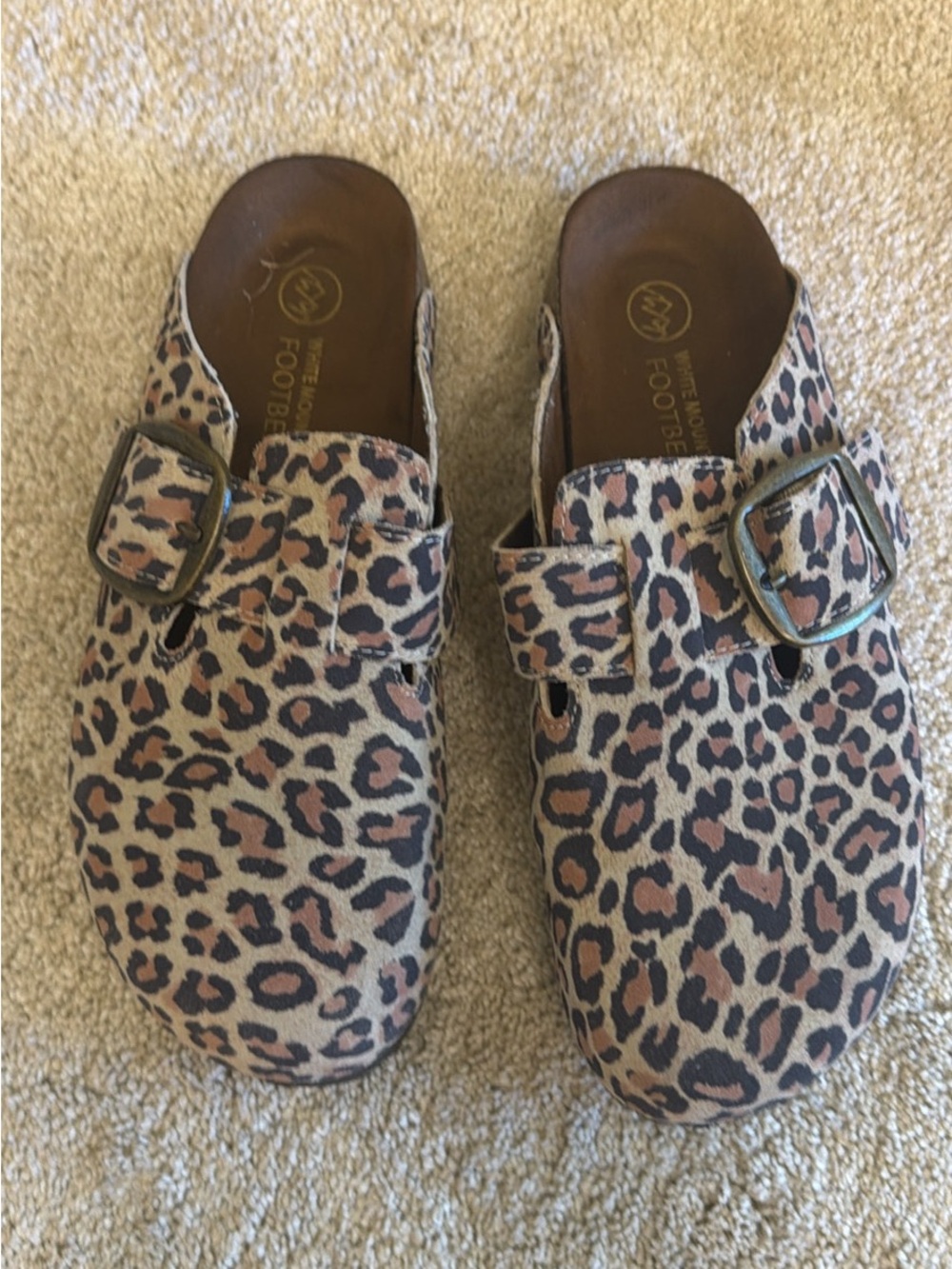 Kids Leopard Print Slip-On Clogs - Brown